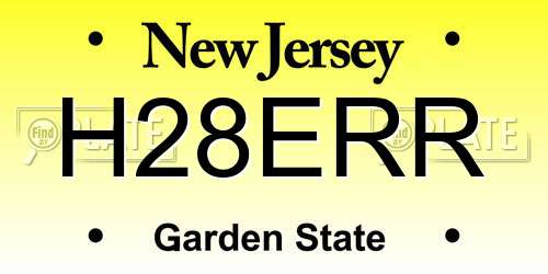 H28ERR New Jersey License Plate