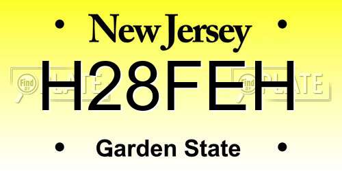 H28FEH New Jersey License Plate