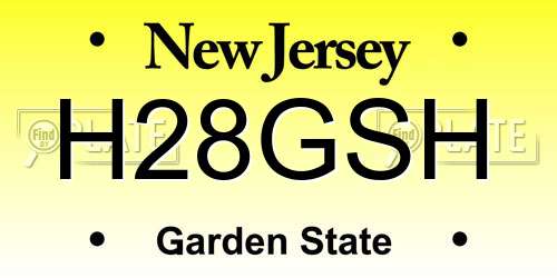 H28GSH New Jersey License Plate