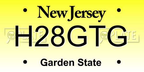 H28GTG New Jersey License Plate
