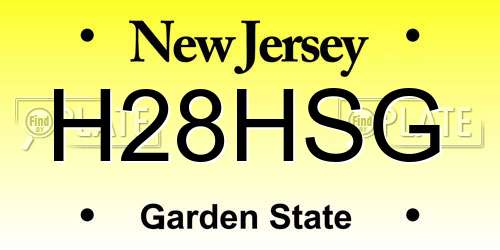 H28HSG New Jersey License Plate