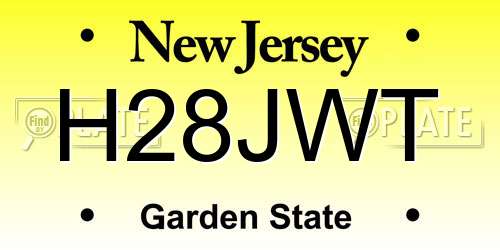 H28JWT New Jersey License Plate