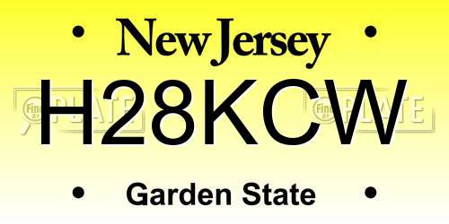 H28KCW New Jersey License Plate