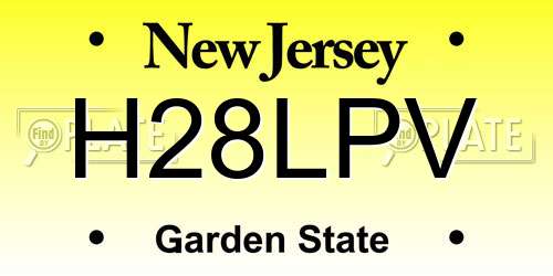 H28LPV New Jersey License Plate