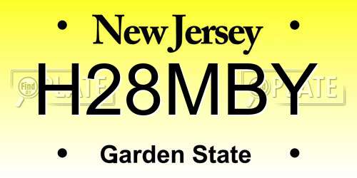 H28MBY New Jersey License Plate