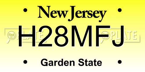 H28MFJ New Jersey License Plate