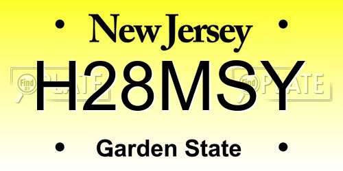 H28MSY New Jersey License Plate