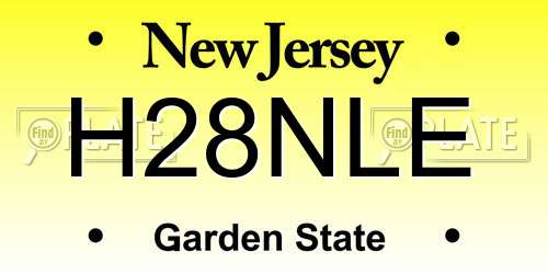 H28NLE New Jersey License Plate