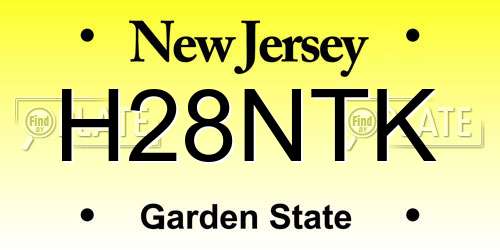 H28NTK New Jersey License Plate