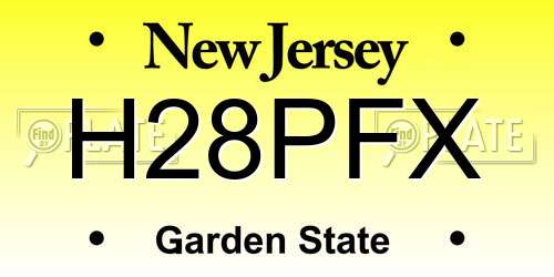H28PFX New Jersey License Plate