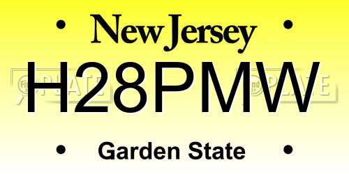 H28PMW New Jersey License Plate