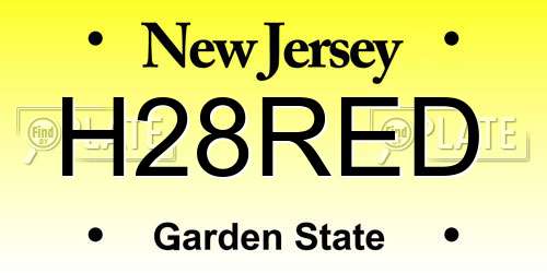 H28RED New Jersey License Plate