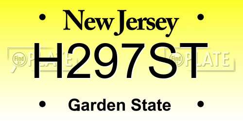 H297ST New Jersey License Plate