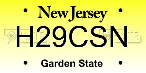 H29CSN New Jersey License Plate