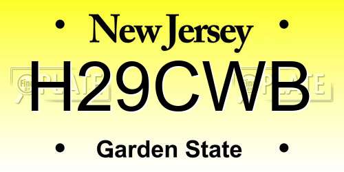 H29CWB New Jersey License Plate