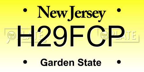 H29FCP New Jersey License Plate