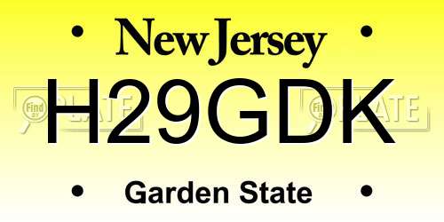 H29GDK New Jersey License Plate