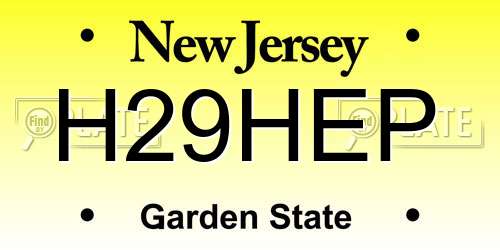 H29HEP New Jersey License Plate