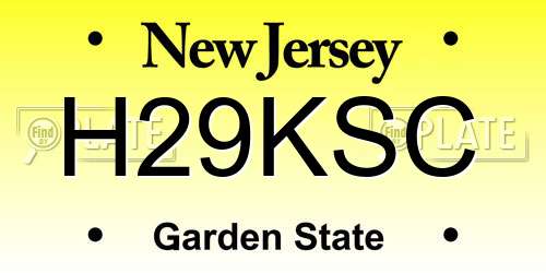 H29KSC New Jersey License Plate