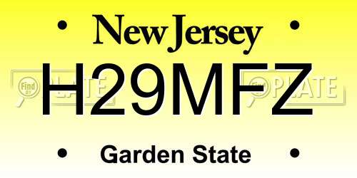 H29MFZ New Jersey License Plate