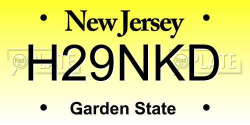 H29NKD New Jersey License Plate