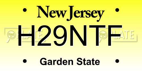 H29NTF New Jersey License Plate