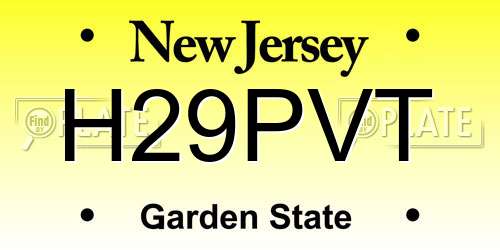 H29PVT New Jersey License Plate