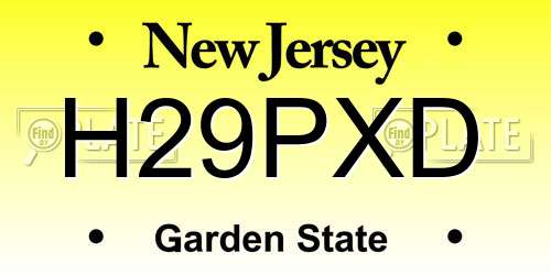 H29PXD New Jersey License Plate