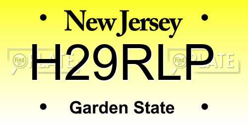 H29RLP New Jersey License Plate
