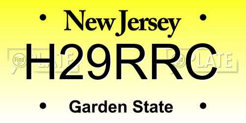 H29RRC New Jersey License Plate