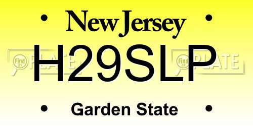 H29SLP New Jersey License Plate