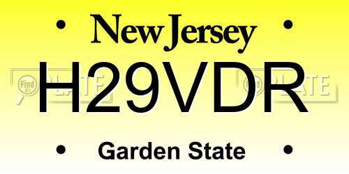 H29VDR New Jersey License Plate