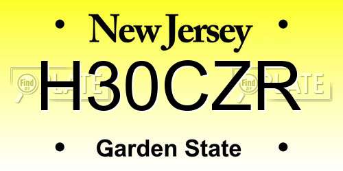 H30CZR New Jersey License Plate
