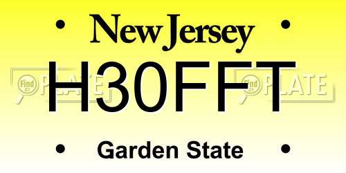 H30FFT New Jersey License Plate