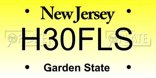 H30FLS New Jersey License Plate