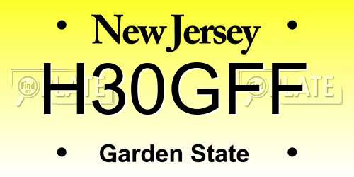 H30GFF New Jersey License Plate