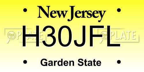 H30JFL New Jersey License Plate