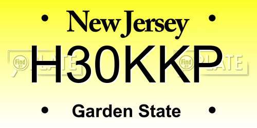 H30KKP New Jersey License Plate