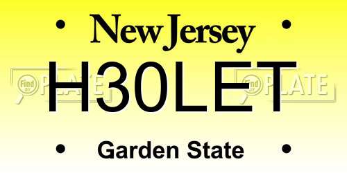 H30LET New Jersey License Plate