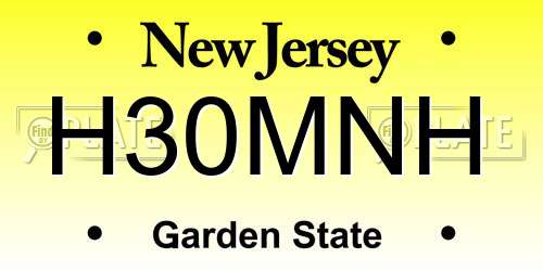H30MNH New Jersey License Plate