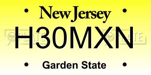 H30MXN New Jersey License Plate