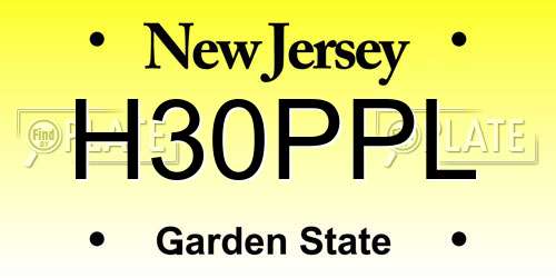 H30PPL New Jersey License Plate