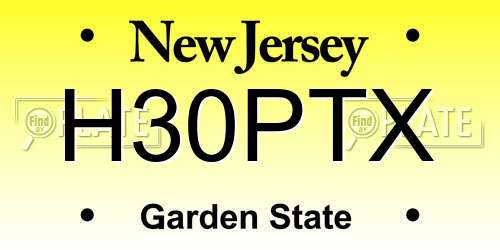 H30PTX New Jersey License Plate