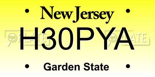 H30PYA New Jersey License Plate