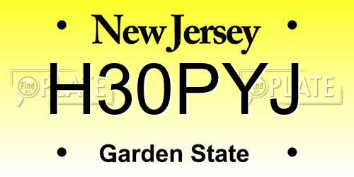 H30PYJ New Jersey License Plate