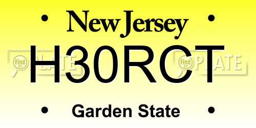 H30RCT New Jersey License Plate