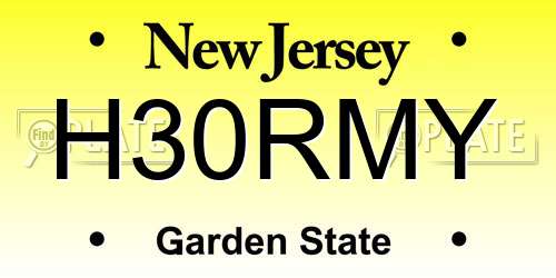 H30RMY New Jersey License Plate