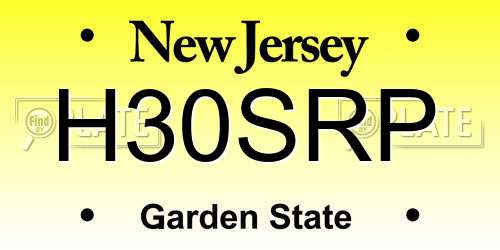 H30SRP New Jersey License Plate