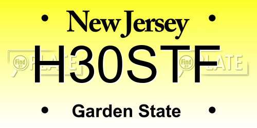 H30STF New Jersey License Plate