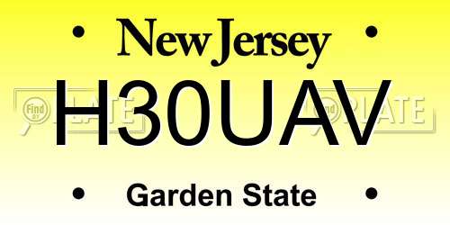 H30UAV New Jersey License Plate
